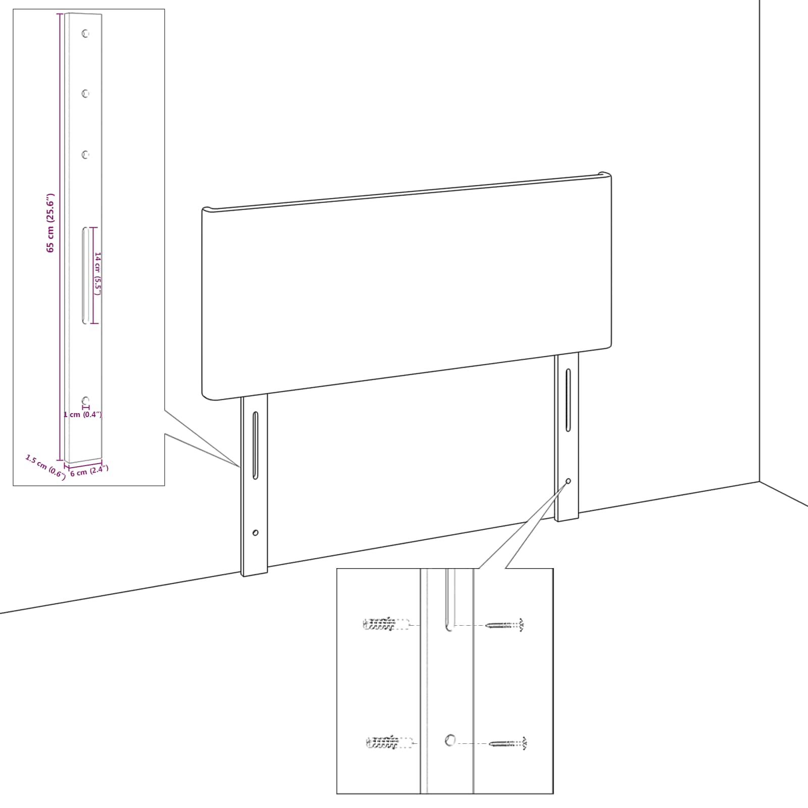 Testiera Nero 160 cm Velluto | homemem39