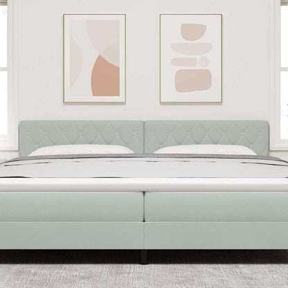 Testiera con testiera Grigio chiaro 200 cm Pelle Sintetica