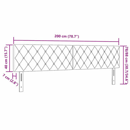 Testiera con testiera Nero 200 cm Pelle Sintetica