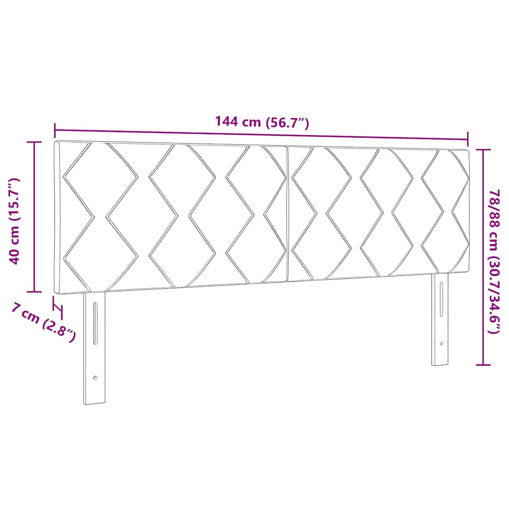 Testiera con testiera Grigio scuro 144 cm Pelle Sintetica