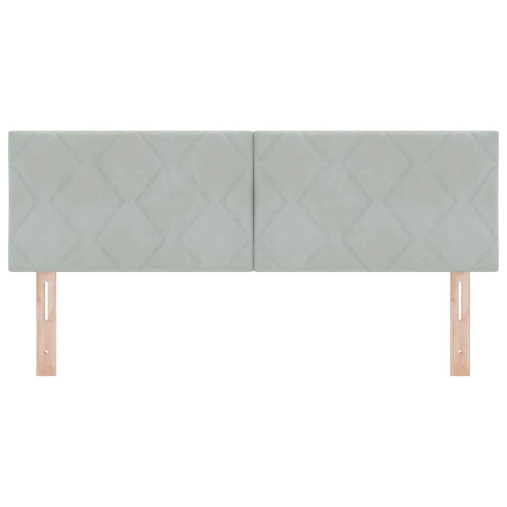 Testiera con testiera Grigio chiaro 144 cm Velluto