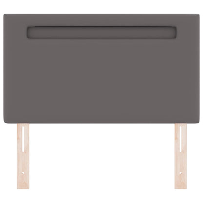 Testiera LED Grigio 90 cm Pelle Sintetica