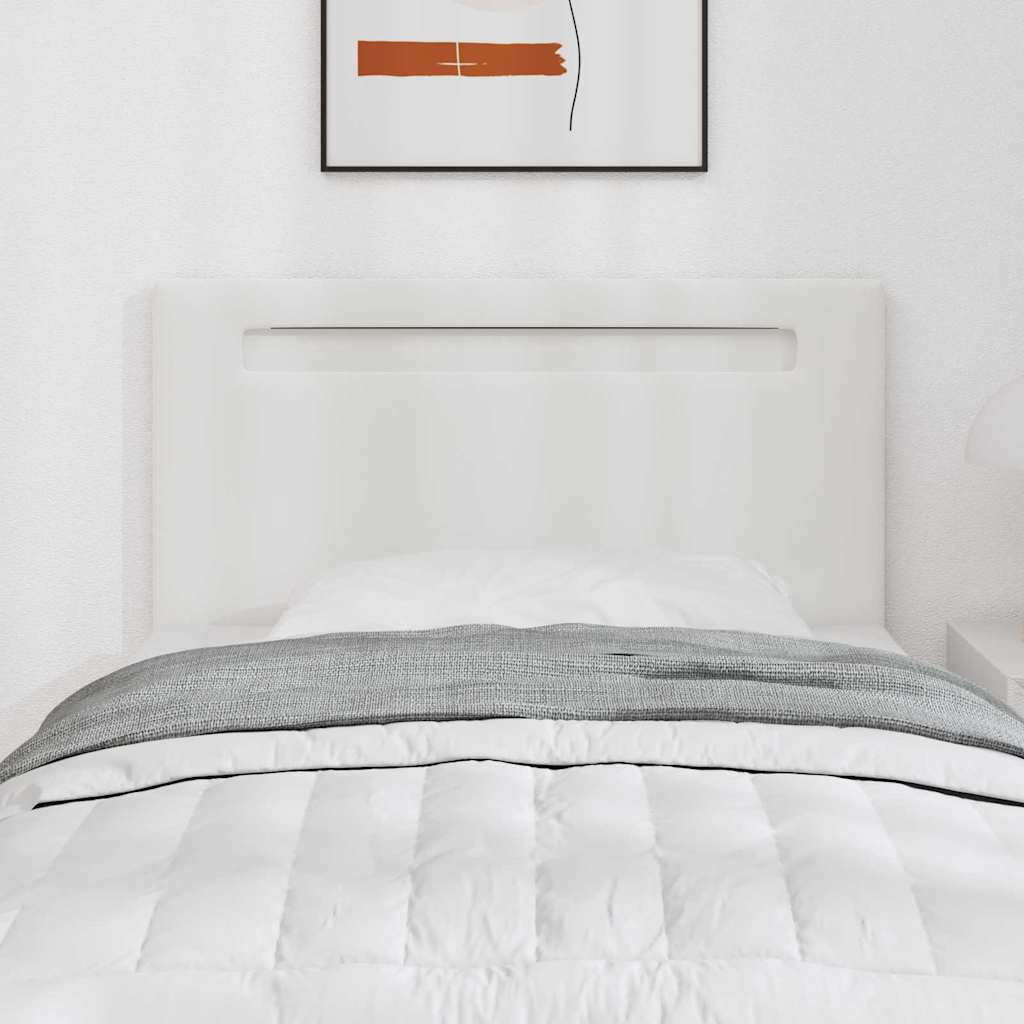 Testiera LED Bianco 100 cm Pelle Sintetica