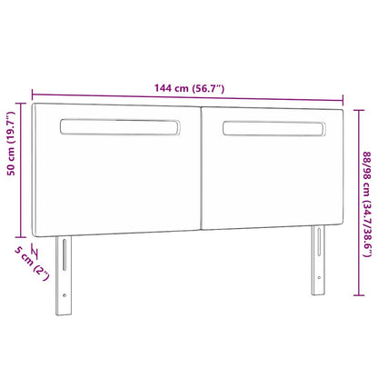 Testiera LED Nero 144 cm Pelle Sintetica