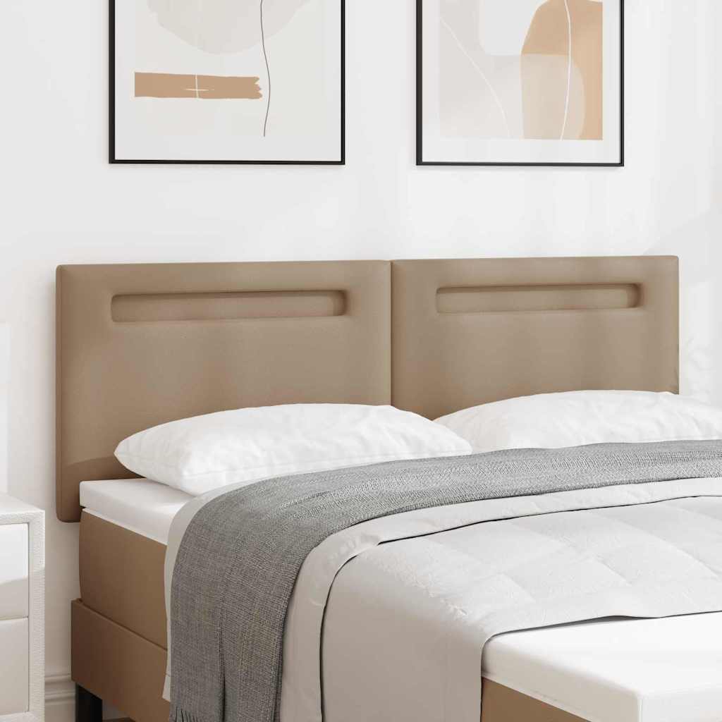 Testiera LED Cappuccino 144 cm Pelle Sintetica