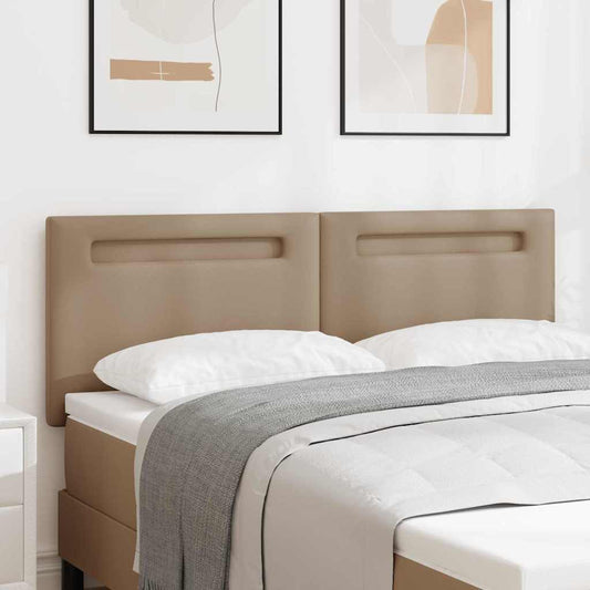 Testiera LED Cappuccino 144 cm Pelle Sintetica