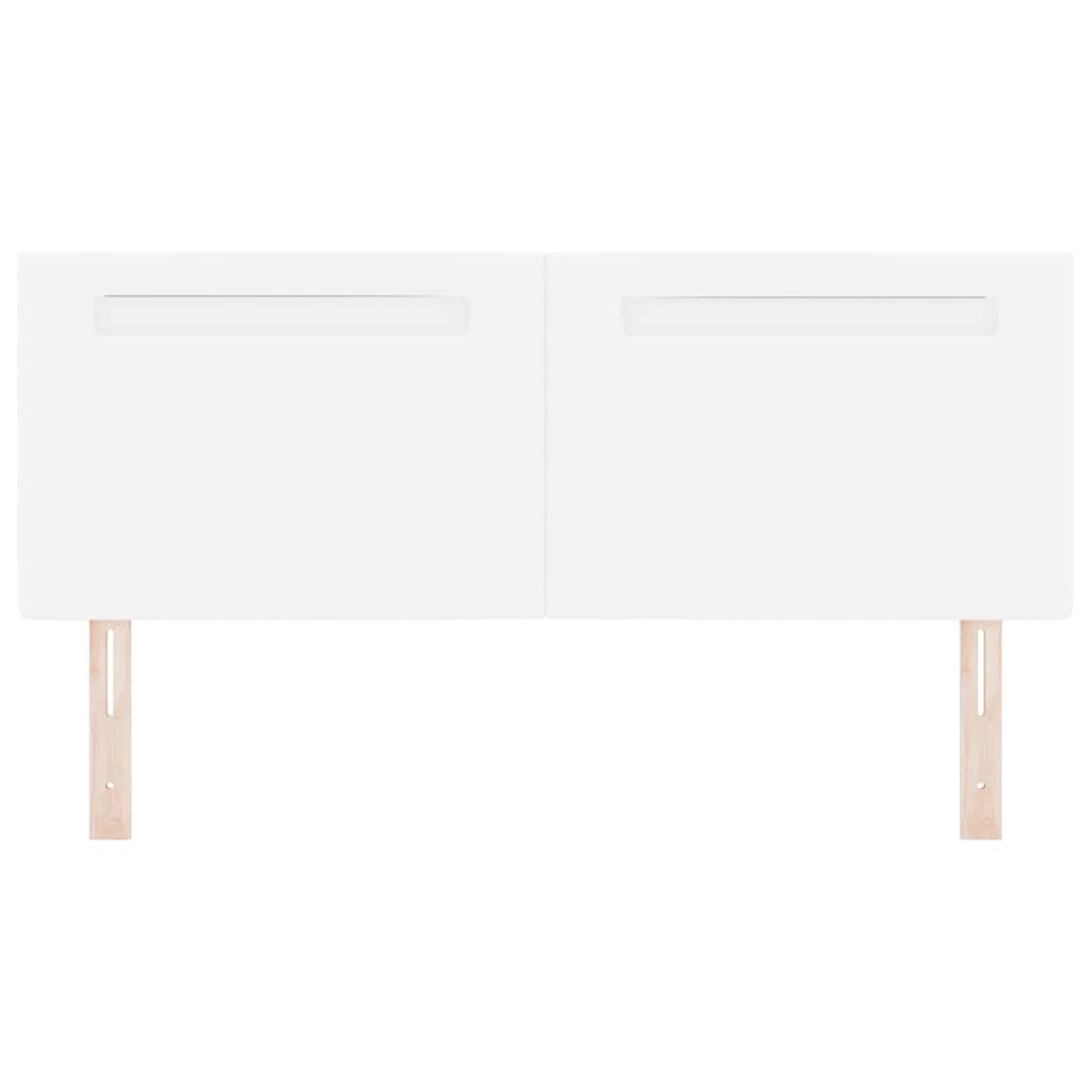 Testiera LED Bianco 160 cm Pelle Sintetica