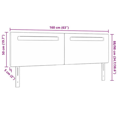 Testiera LED Bianco 160 cm Pelle Sintetica