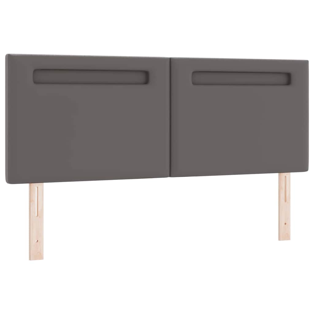 Testiera LED Grigio 160 cm Pelle Sintetica