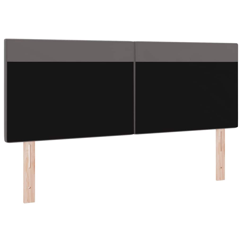 Testiera LED Grigio 160 cm Pelle Sintetica