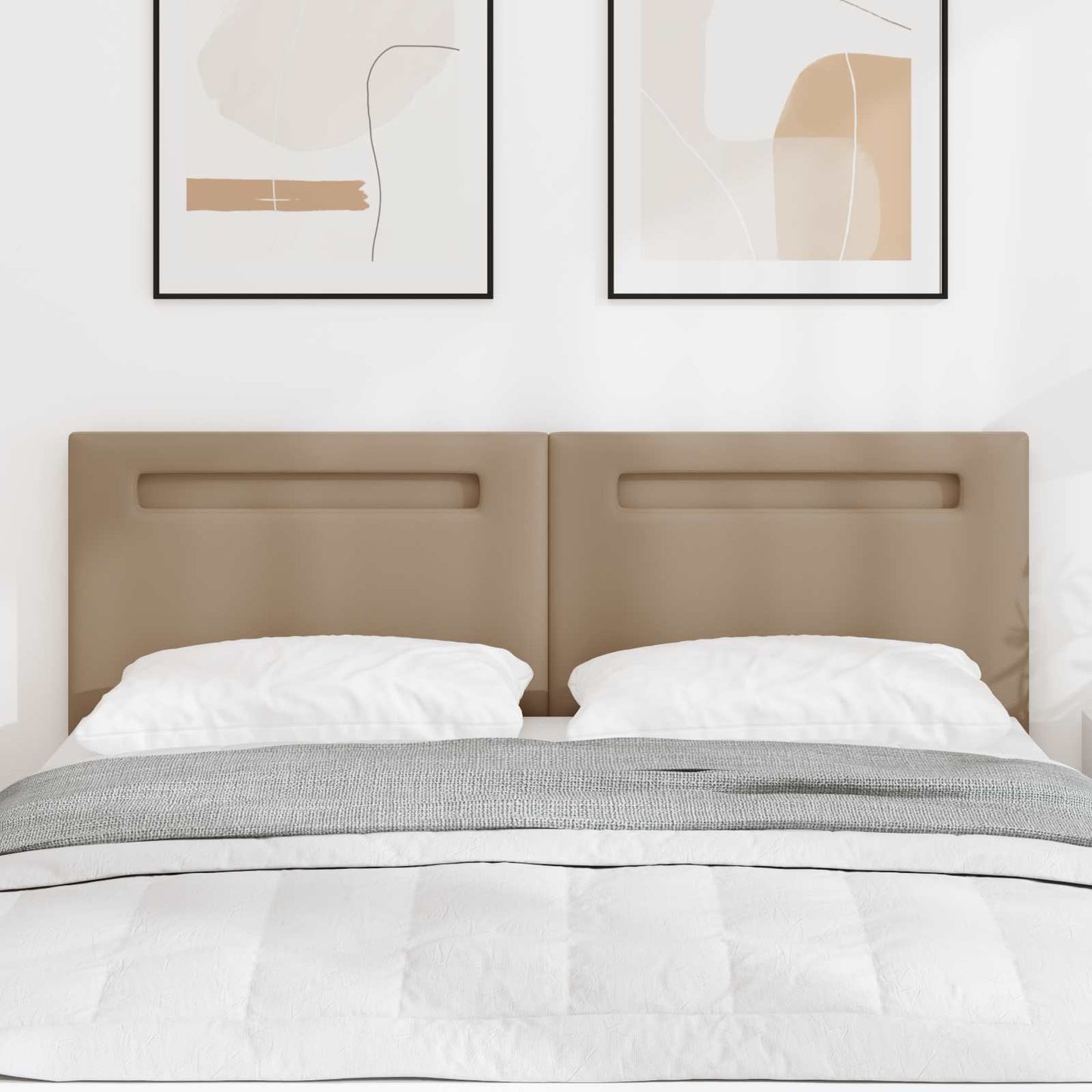 Testiera LED Cappuccino 160 cm Pelle Sintetica | homemem39