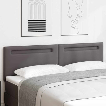 Testiera LED Grigio 180 cm Pelle Sintetica