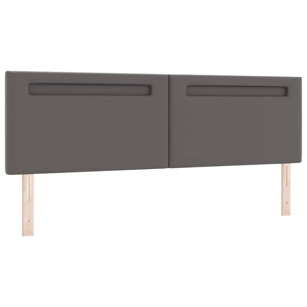 Testiera LED Grigio 180 cm Pelle Sintetica