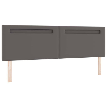 Testiera LED Grigio 180 cm Pelle Sintetica