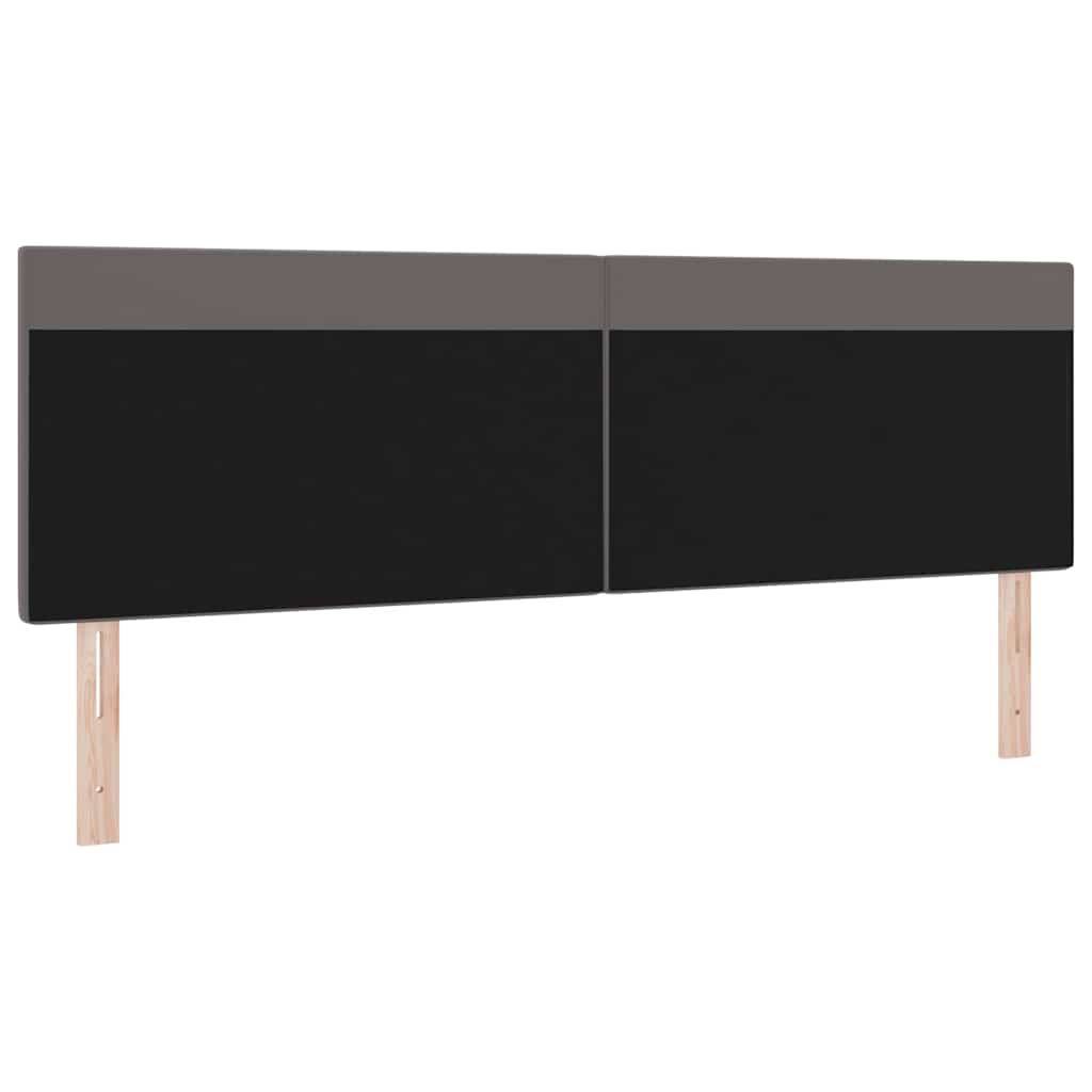 Testiera LED Grigio 180 cm Pelle Sintetica