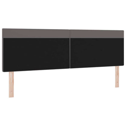 Testiera LED Grigio 180 cm Pelle Sintetica