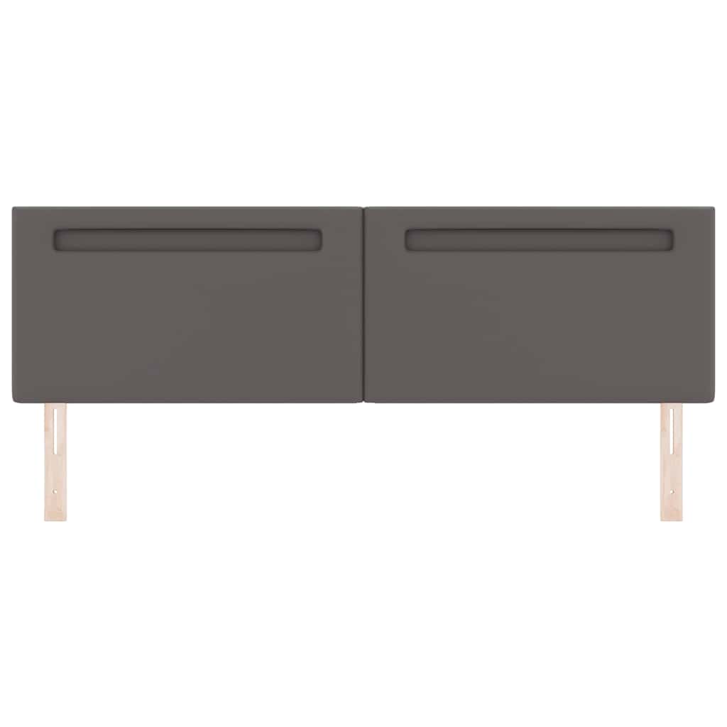 Testiera LED Grigio 180 cm Pelle Sintetica