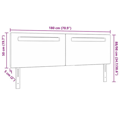 Testiera LED Cappuccino 180 cm Pelle Sintetica