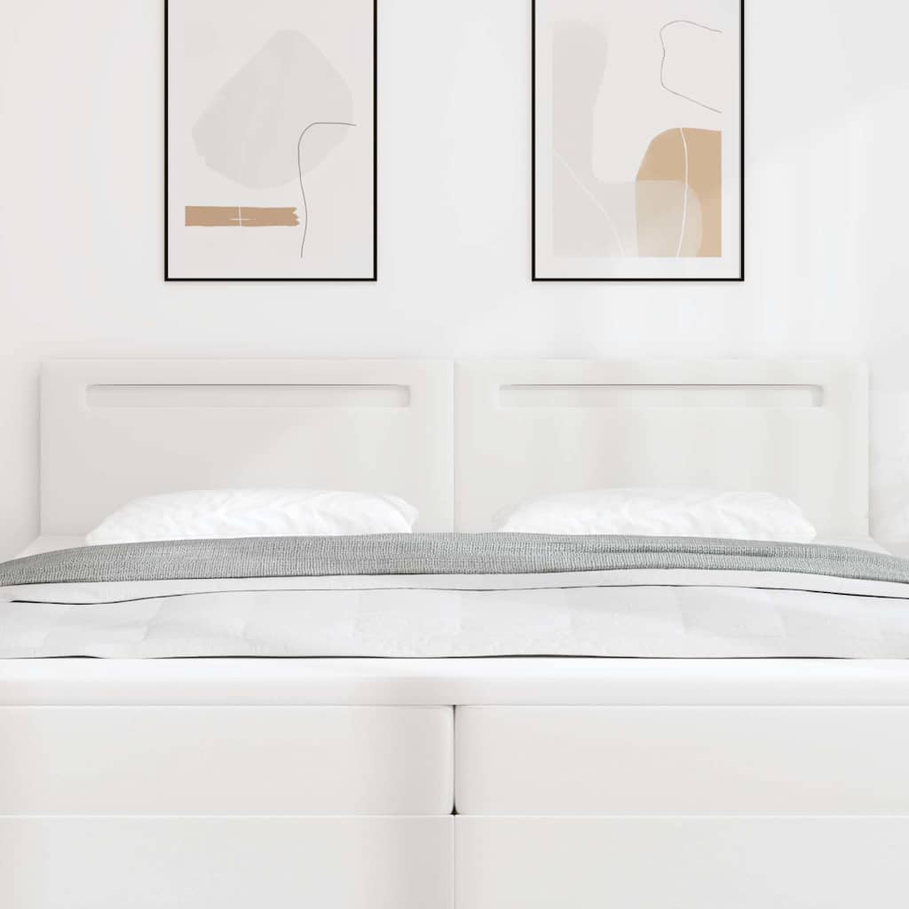 Testiera LED Bianco 200 cm Pelle Sintetica