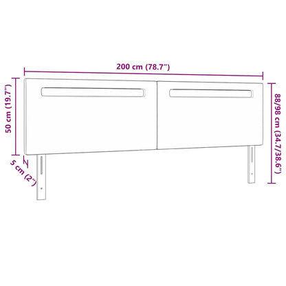 Testiera LED Bianco 200 cm Pelle Sintetica