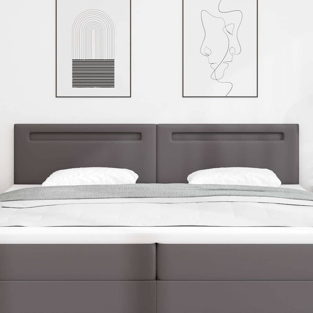 Testiera LED Grigio 200 cm Pelle Sintetica