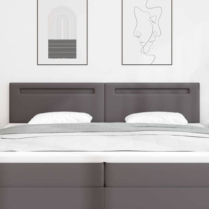 Testiera LED Grigio 200 cm Pelle Sintetica