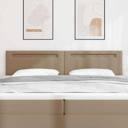 Testiera LED Cappuccino 200 cm Pelle Sintetica