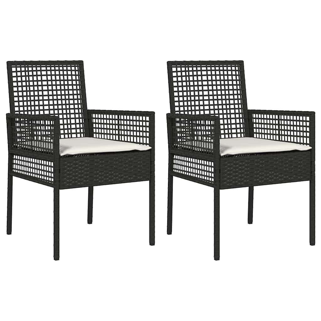 Sedia da Giardino 2 pcs Nero 53 x 60 x 85cm polyrattan - homemem39