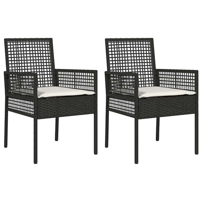Sedia da Giardino 2 pcs Nero 53 x 60 x 85cm polyrattan - homemem39