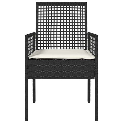 Sedia da Giardino 2 pcs Nero 53 x 60 x 85cm polyrattan - homemem39