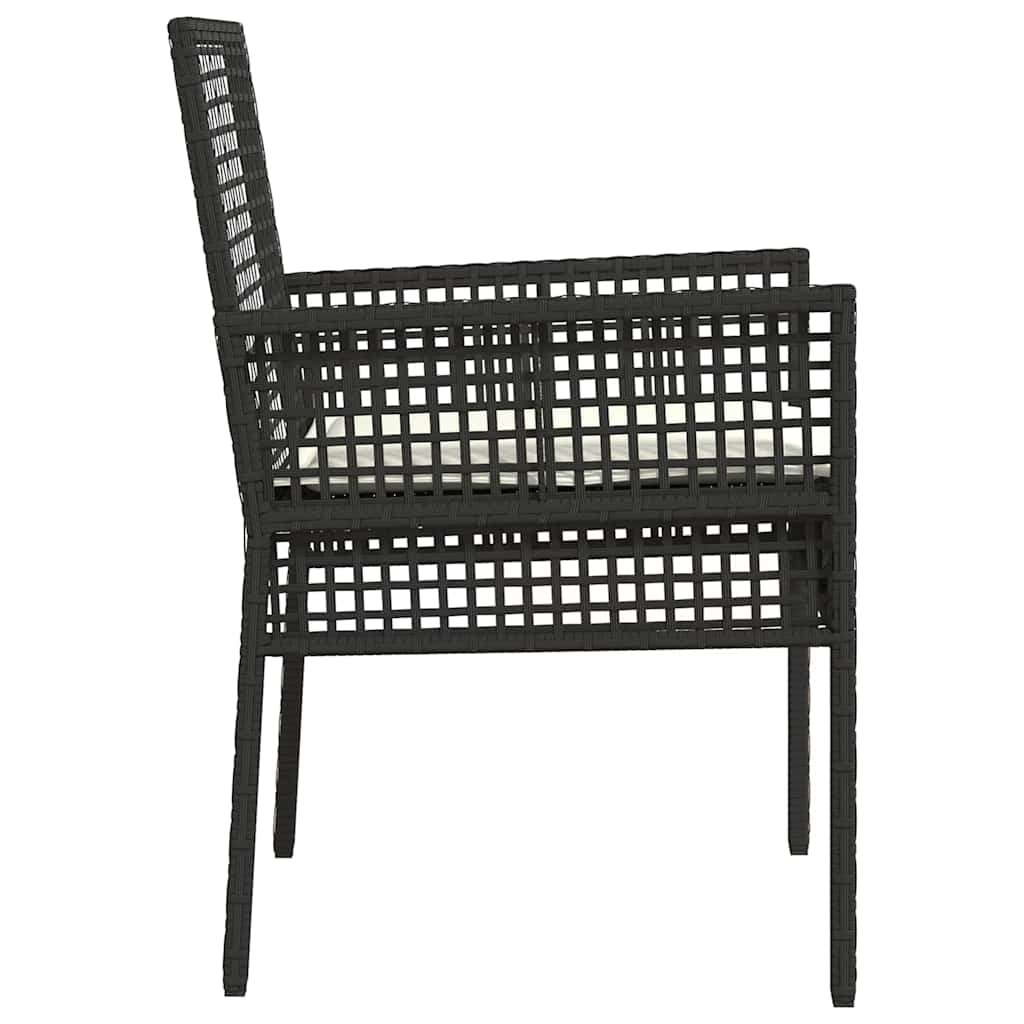 Sedia da Giardino 2 pcs Nero 53 x 60 x 85cm polyrattan - homemem39