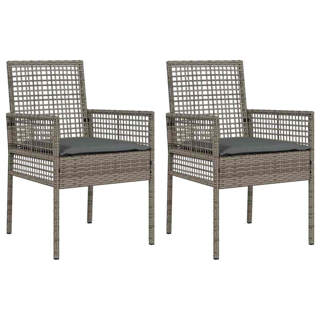 Sedia da Giardino 2 pcs Grigio 53 x 60 x 85cm polyrattan - homemem39