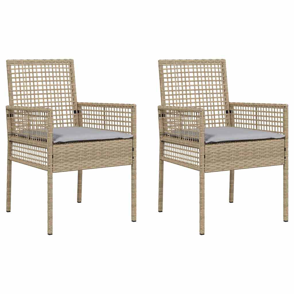 Sedia da Giardino 2 pcs Beige 53 x 60 x 85cm polyrattan - homemem39