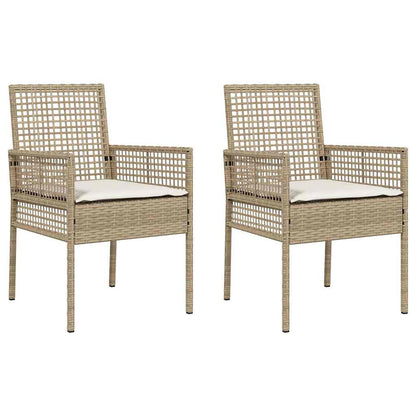 Sedia da Giardino 2 pcs Beige 53 x 60 x 85cm polyrattan - homemem39