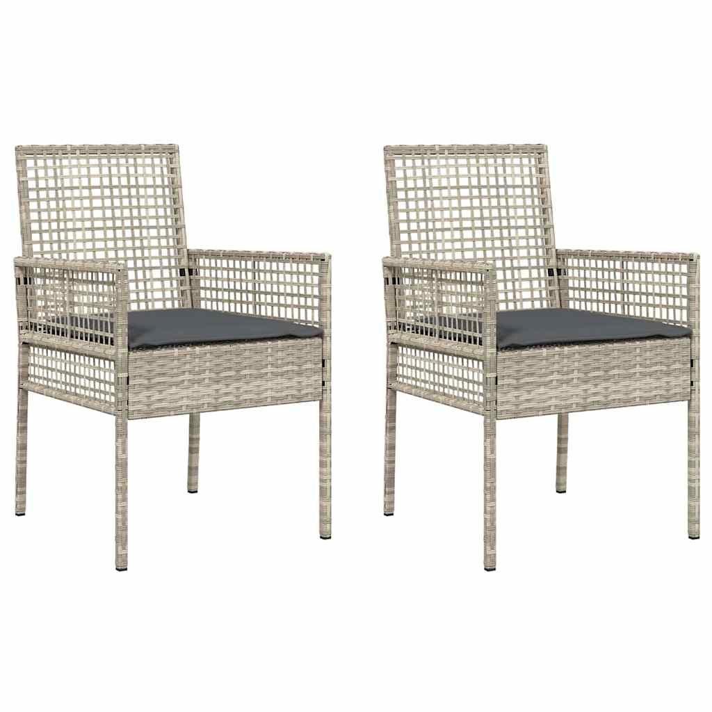 Sedia da Giardino 2 pcs Grigio chiaro 53 x 60 x 85cm polyrattan - homemem39