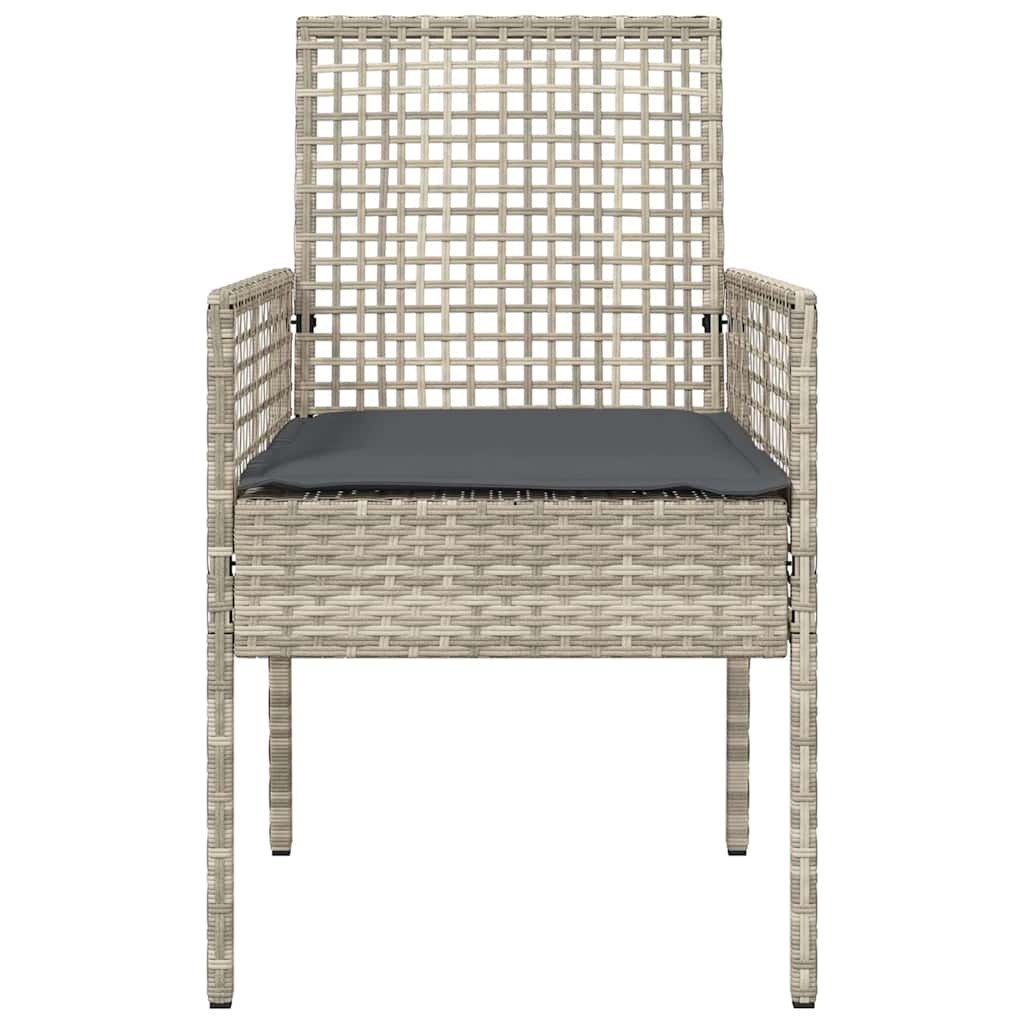 Sedia da Giardino 2 pcs Grigio chiaro 53 x 60 x 85cm polyrattan - homemem39
