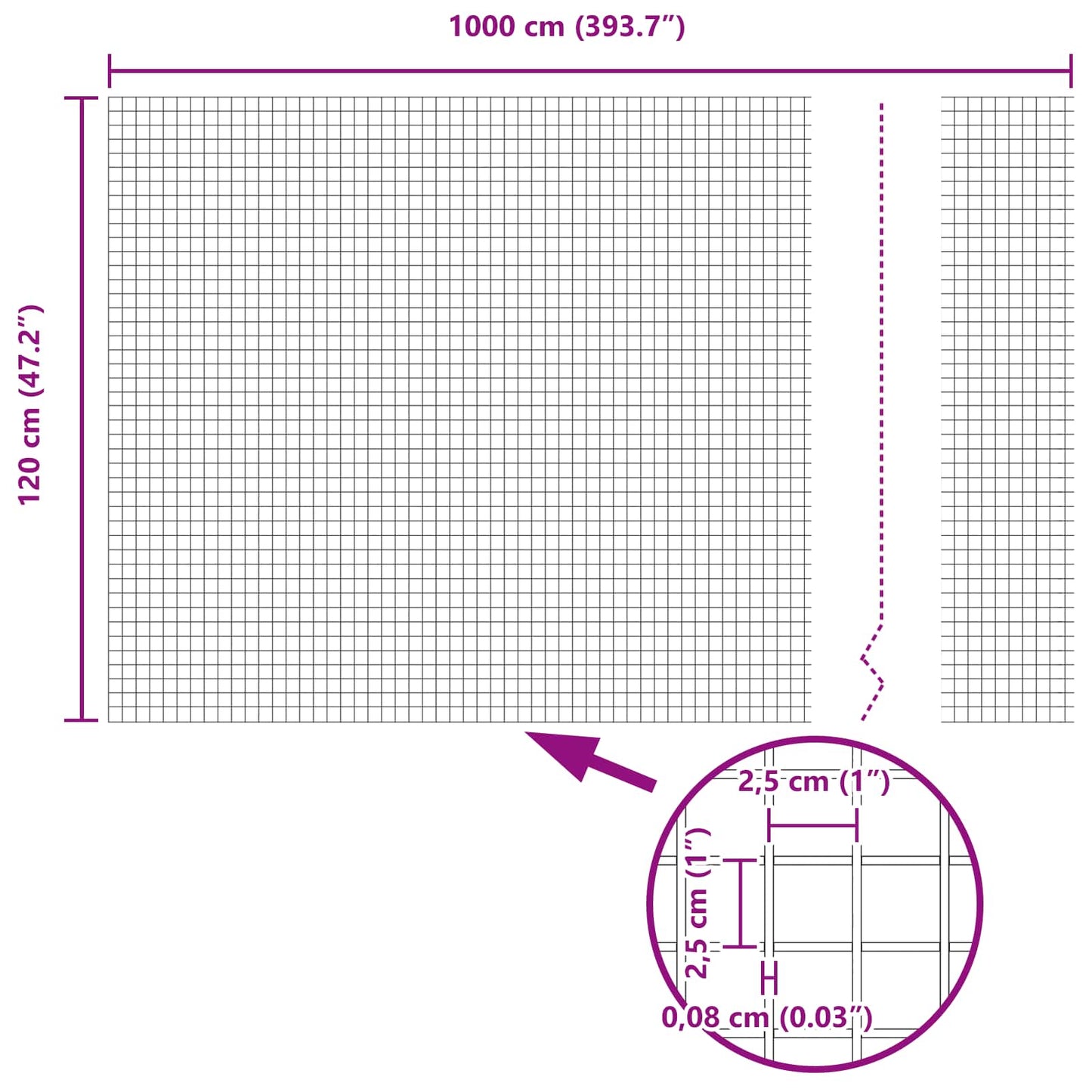 Recinzione in Rete Saldato Argento 1.2 x 10 m
