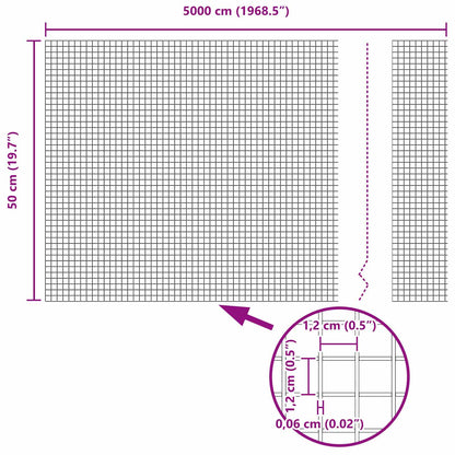 Recinzione in Rete Saldato Argento 0.5 x 50 m