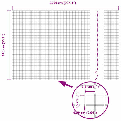 Recinzione in Rete Saldato Verde 1.4 x 25 m