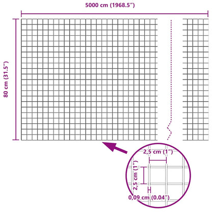 Recinzione in Rete Saldato Grigio 0.8 x 50 m