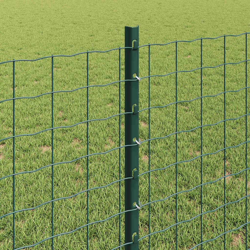 Palo della recinzione 44 pcs Verde 120 cm Acciaio | homemem39