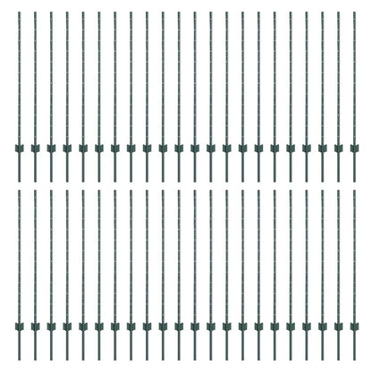Palo della recinzione 44 pcs Verde 160 cm Acciaio | homemem39