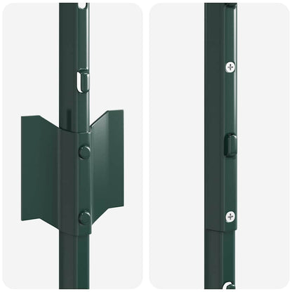 Palo della recinzione 44 pcs Verde 200 cm Acciaio | homemem39