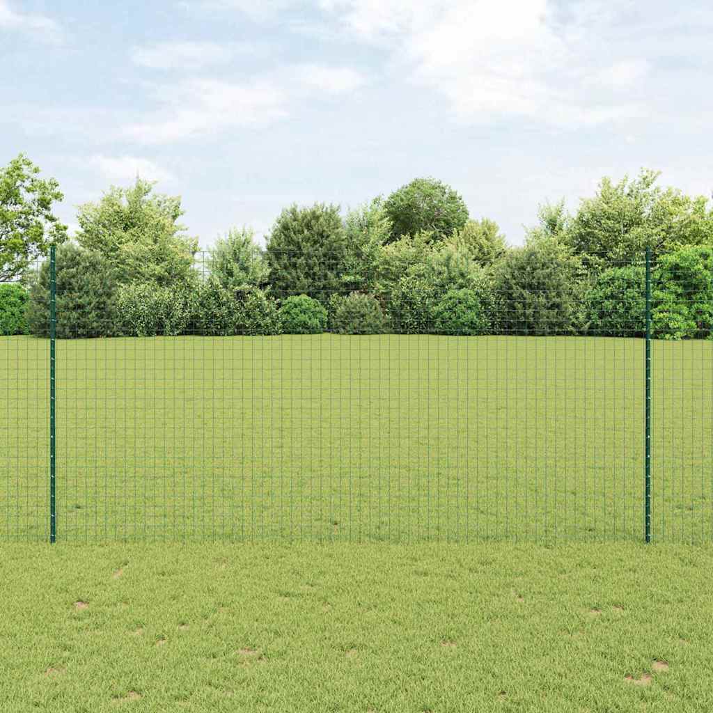 Palo della recinzione 44 pcs Verde 200 cm Acciaio | homemem39