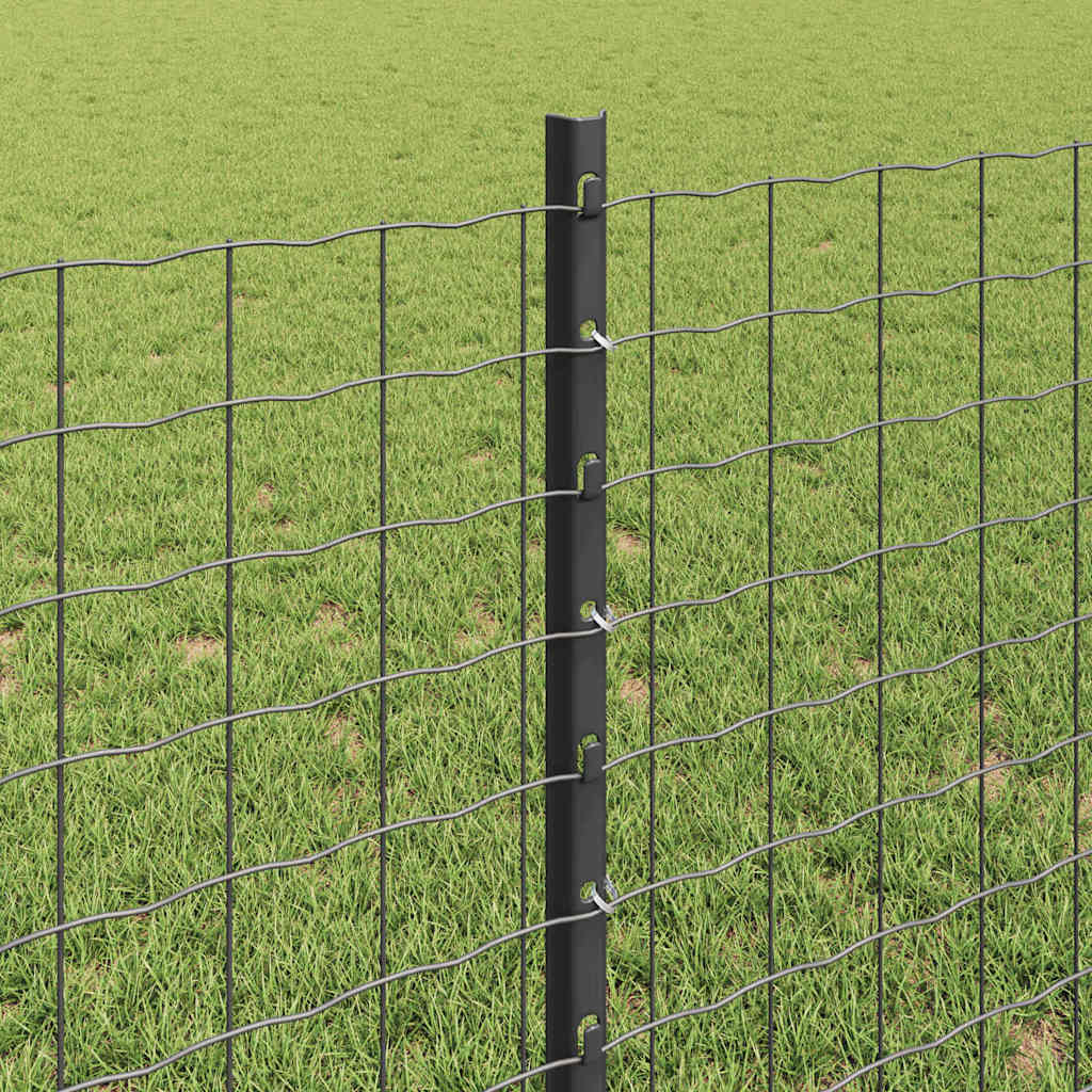 Palo della recinzione 22 pcs Grigio 120 cm Acciaio | homemem39