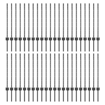 Palo della recinzione 44 pcs Grigio 120 cm Acciaio | homemem39