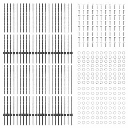 Palo della recinzione 44 pcs Grigio 160 cm Acciaio | homemem39