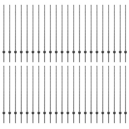 Palo della recinzione 44 pcs Grigio 180 cm Acciaio | homemem39