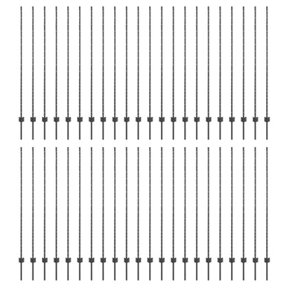 Palo della recinzione 44 pcs Grigio 200 cm Acciaio | homemem39