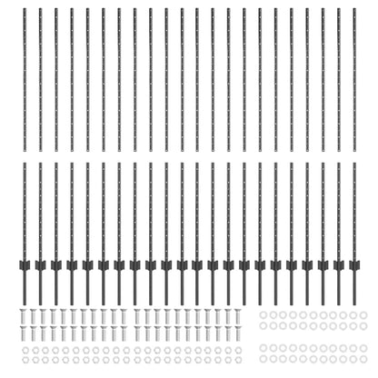Palo della recinzione 22 pcs Grigio 200 cm Acciaio | homemem39